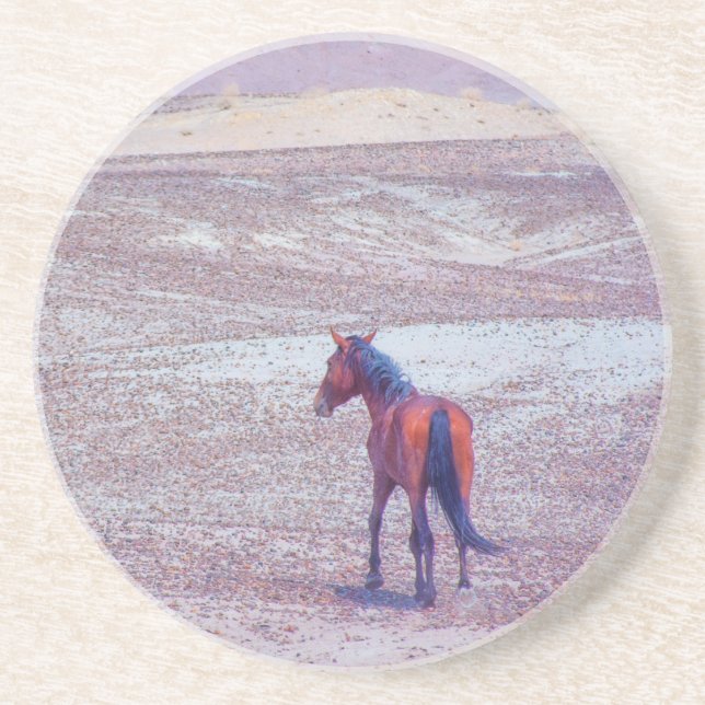 Dessous De Verre En Grès Cheval du désert P8640 (Devant)