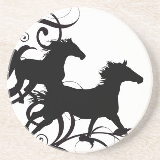 Dessous De Verre En Grès Cheval sauvage noir