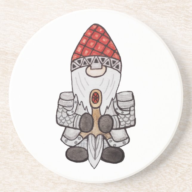 Dessous De Verre En Grès Chevalier guerrier Gnome (Devant)
