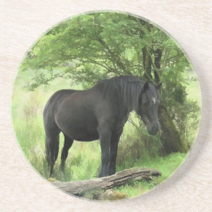 DESSOUS DE VERRE EN GRÈS CHEVAUX