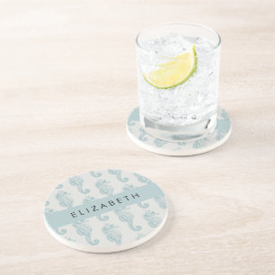 Dessous De Verre En Grès Chevaux de mer tropicaux, Motif hippocampe, Votre 