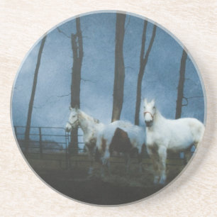 Dessous De Verre En Grès Chevaux fantômes à minuit