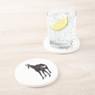 Dessous De Verre En Grès Chèvre montagneuse minimaliste chamois alpin sur n