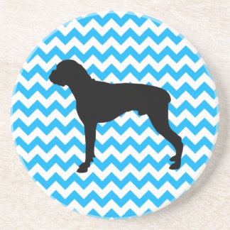 Dessous De Verre En Grès Chevron Bébé Bleu Avec Boxer Silhouette