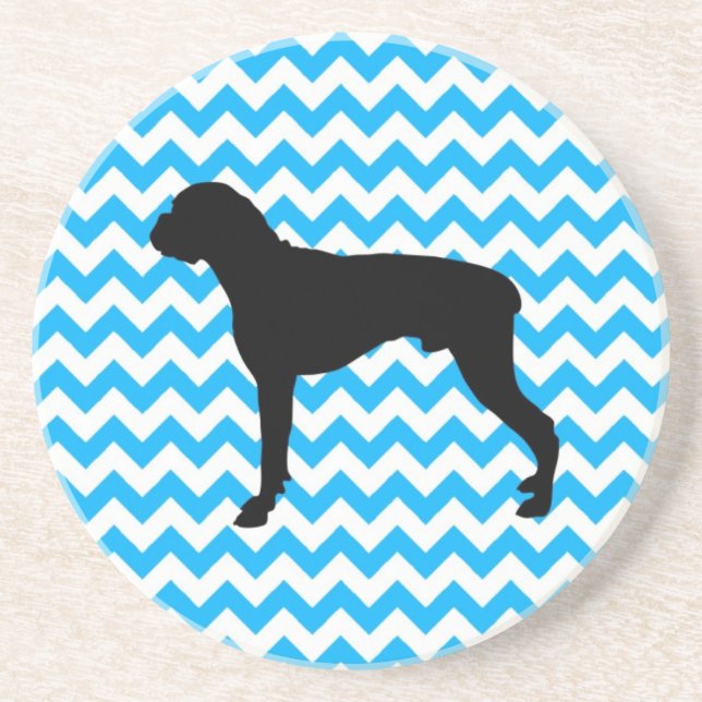 Dessous De Verre En Grès Chevron Bébé Bleu Avec Boxer Silhouette (Devant)
