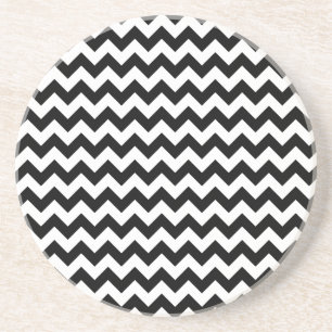 Dessous De Verre En Grès Chevron noir et blanc