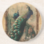 Dessous De Verre En Grès chic floral frencountry modern vintage peacock<br><div class="desc">Chic floral french country modern vintage peacock fashion accessoires,  peacock wedding favors,  French peacock home accents. Modern vintage peacock accessoires for parisian style fashion</div>