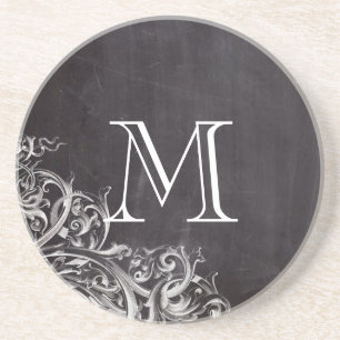 Dessous De Verre En Grès chic poule chic chic chalkboard monogramme