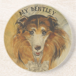 Dessous De Verre En Grès Chien Colley Vintage - Entrez le nom de votre chie
