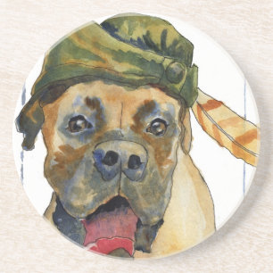 Dessous De Verre En Grès Chien de boxeur de Sherwood