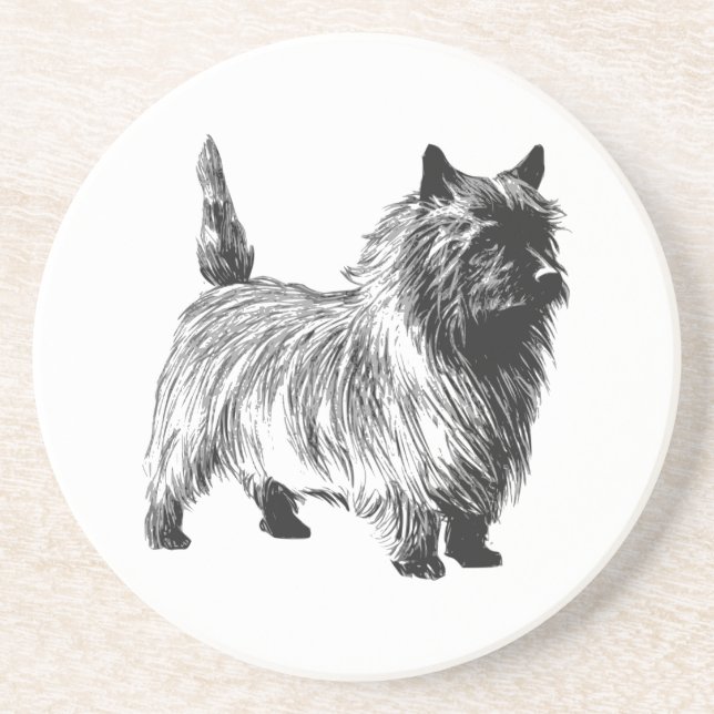 Dessous De Verre En Grès Chien de Cairn Terrier (Devant)