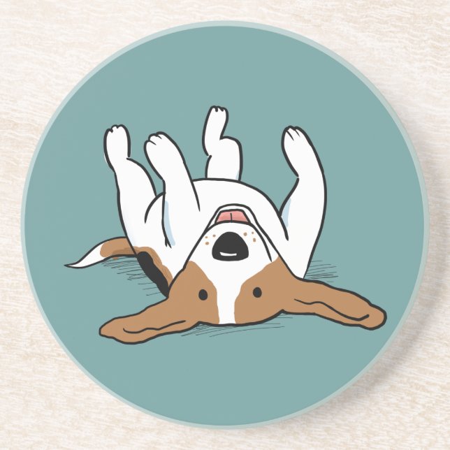 Dessous De Verre En Grès Chien de dessin animé Beagle mignon (Devant)