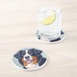 Dessous De Verre En Grès Chien de montagne bernois Peinture à l'aquarelle