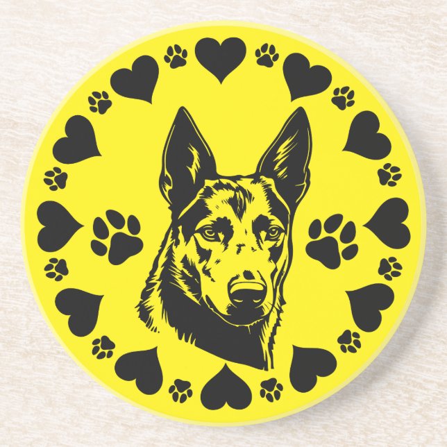 Dessous De Verre En Grès Chien Kelpie australien (Devant)