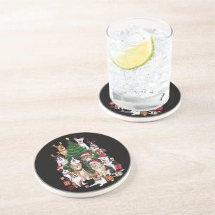 Dessous De Verre En Grès Chiens de Noël Amateur de Chien Fête Maman de Chie