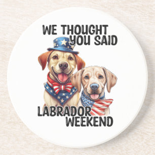 Dessous De Verre En Grès Chiens du Labrador patriotique Citation d'Humour d