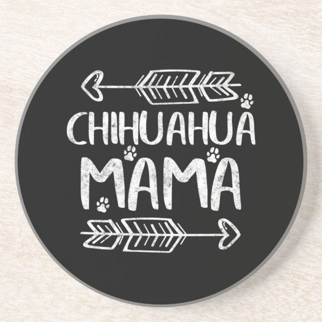 Dessous De Verre En Grès Chihuahua Mama (Devant)