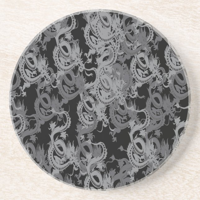 Dessous De Verre En Grès Chinese Ying Yang Dragon (Devant)