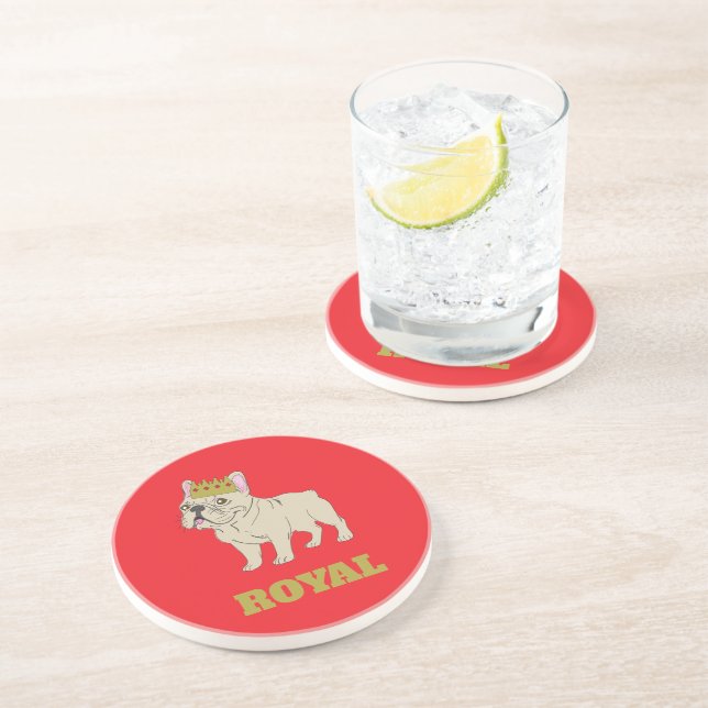 Dessous De Verre En Grès Chiots royaux (Côté)