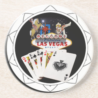 Dessous De Verre En Grès Chip Black Poker Affiche de bienvenue