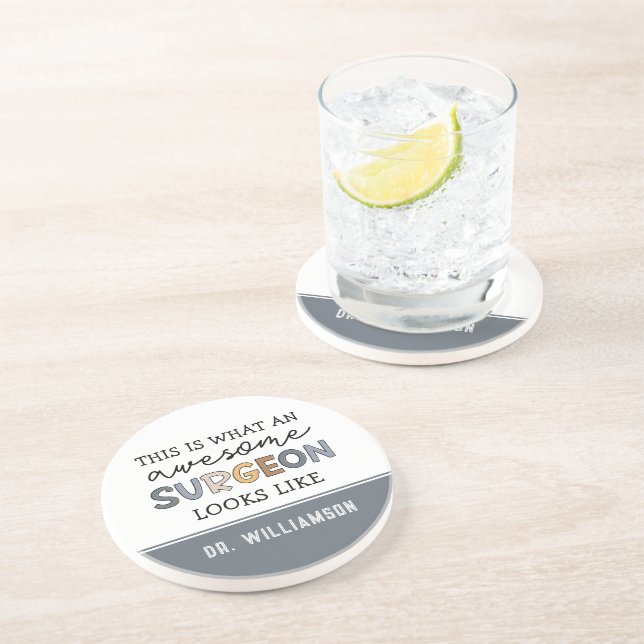 Dessous De Verre En Grès Chirurgien Personnalisé Drôle Awesome Chirurgien C (Côté)