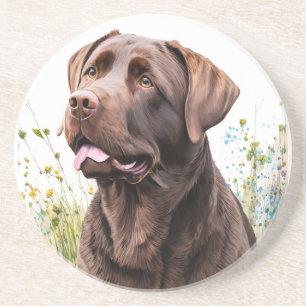 Dessous De Verre En Grès Chocolat Labrador