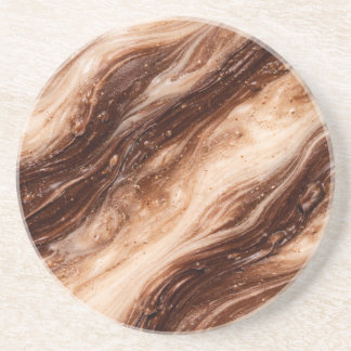 Dessous De Verre En Grès Chocolate Milkshake Marble Texture