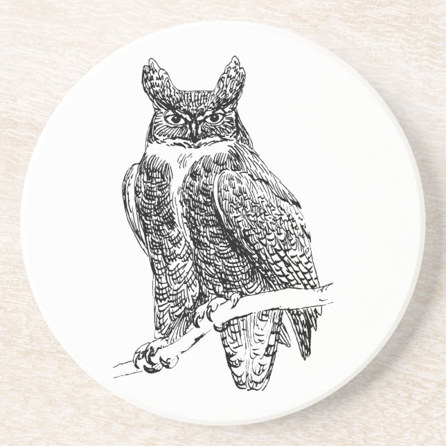 Dessous De Verre En Grès Chouette (Devant)