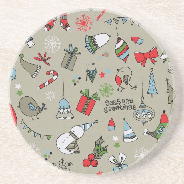 Dessous De Verre En Grès Christmas xmas pattern (Devant)