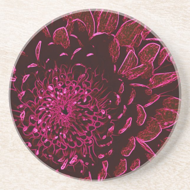 Dessous De Verre En Grès Chrysanthème (Devant)