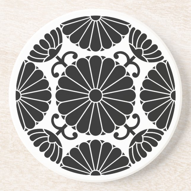 Dessous De Verre En Grès chrysanthème Kan-in (Devant)