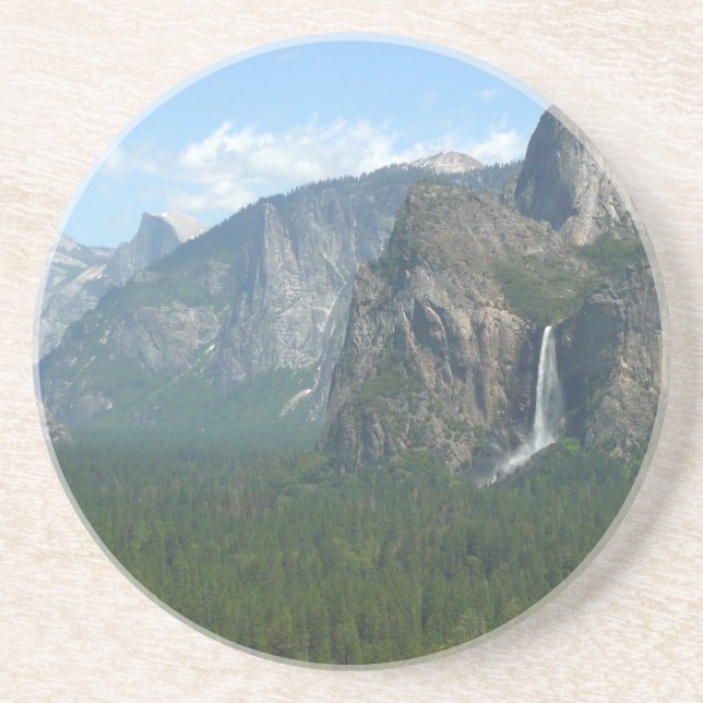 Dessous De Verre En Grès Chute de Bridalveil et Half Dome à Yosemite (Devant)