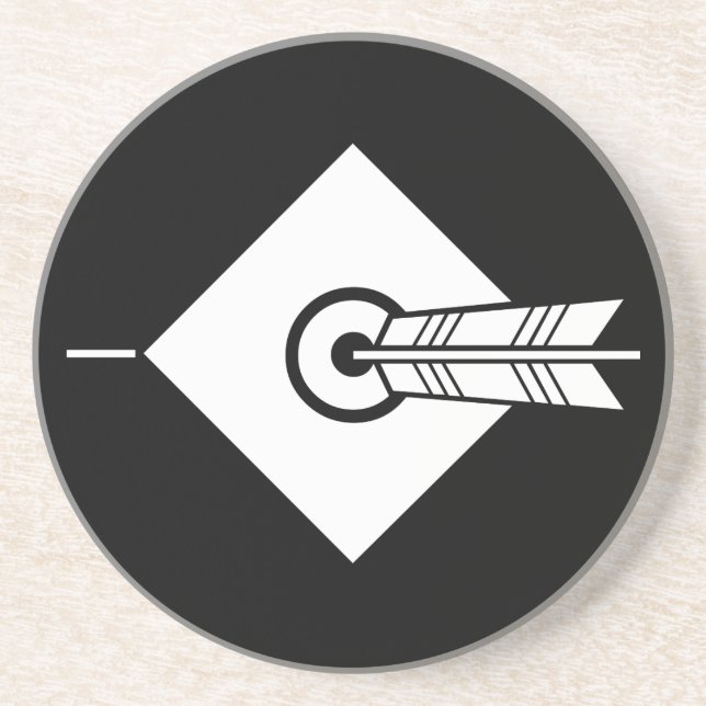 Dessous De Verre En Grès cible frappée par une flèche (Devant)