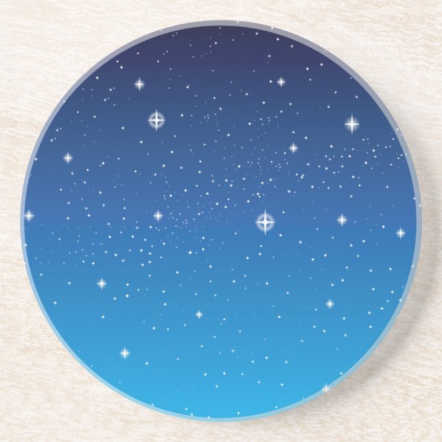 Dessous De Verre En Grès Ciel nocturne étoilé bleu profond (Devant)