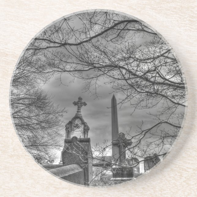 Dessous De Verre En Grès cimetière mystérieux (Devant)