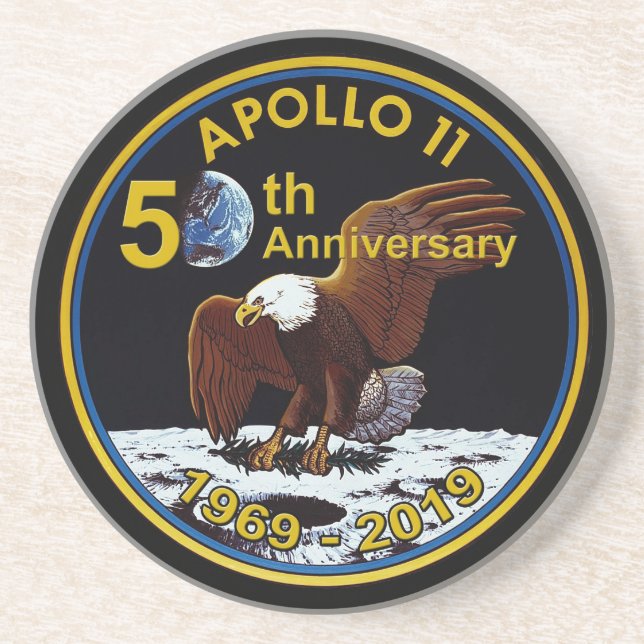 Dessous De Verre En Grès Cinquantième anniversaire d'Apollo 11 (Devant)