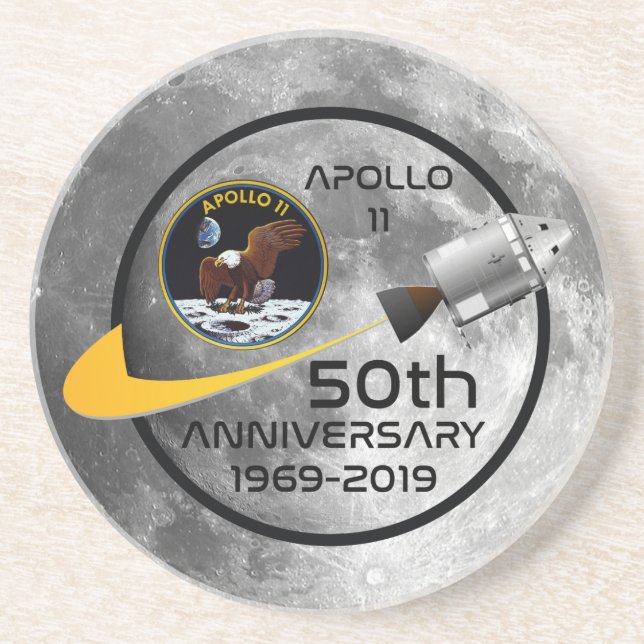 Dessous De Verre En Grès Cinquantième anniversaire d'Apollo 11 (Devant)