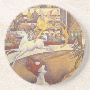 Dessous De Verre En Grès Cirque de Georges Seurat, Pointillisme Vintage