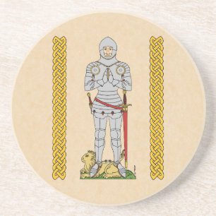 Dessous De Verre En Grès Cirque du Chevalier Médiéval Anglais 1430