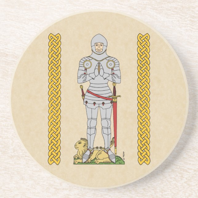 Dessous De Verre En Grès Cirque du Chevalier Médiéval Anglais 1430 (Devant)