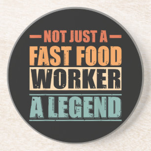 Dessous De Verre En Grès Citation amusante Retro Fast Food Worker