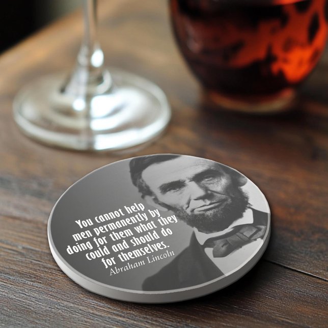 Dessous De Verre En Grès Citation d'Abe Lincoln sur les droits (Abraham Lincoln Quote Coaster)