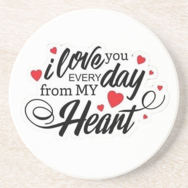 Dessous De Verre En Grès Citation d'amour romantique (Devant)