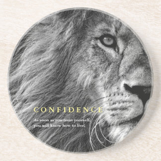 Dessous De Verre En Grès Citation de confiance des yeux de lion Inspiration