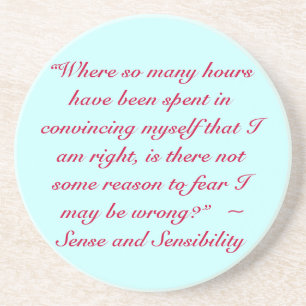 Dessous De Verre En Grès Citation de Jane Austen droite ou fausse