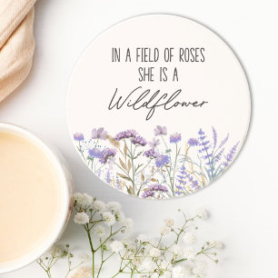 Dessous De Verre En Grès Citation de jardin de fleurs sauvages violettes à 