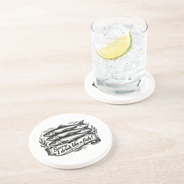 Dessous De Verre En Grès Citation de joli poisson sardine (Côté)