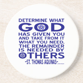 Dessous De Verre En Grès Citation de Saint Thomas d'Aquin