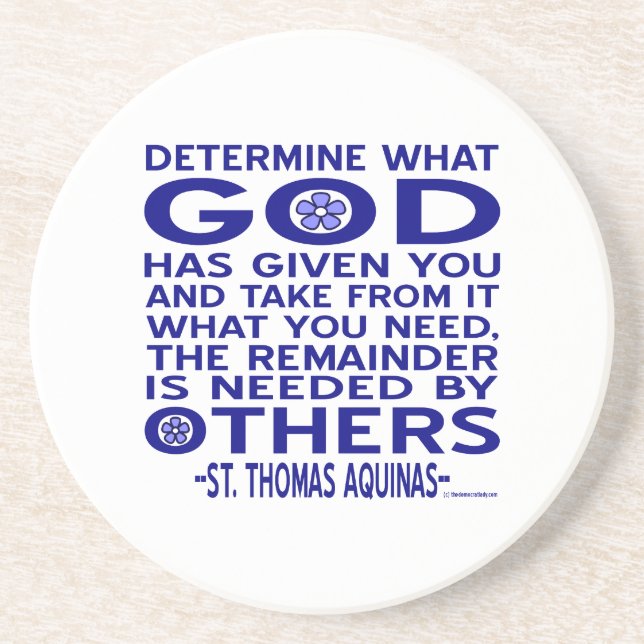 Dessous De Verre En Grès Citation de Saint Thomas d'Aquin (Devant)