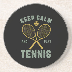 Dessous De Verre En Grès Citation De Tennis Vintage Amusant Gardez Le Calme